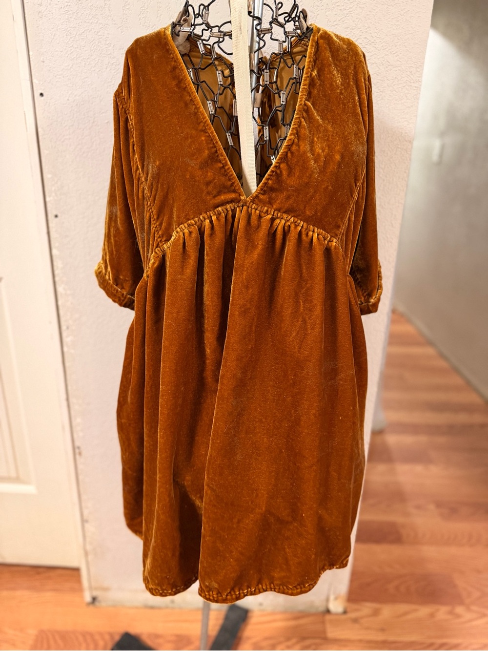 Free People Velvet Vixen Mini – Deep V, Open Back